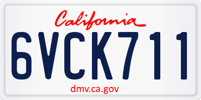 CA license plate 6VCK711