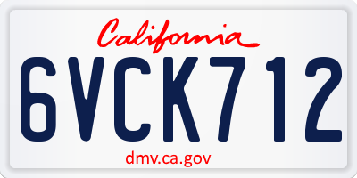 CA license plate 6VCK712