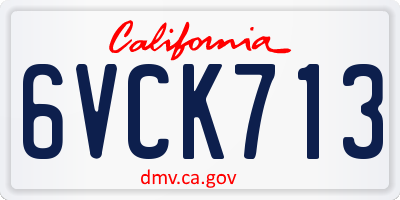 CA license plate 6VCK713