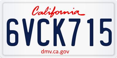 CA license plate 6VCK715