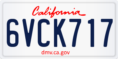 CA license plate 6VCK717