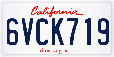 CA license plate 6VCK719