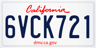 CA license plate 6VCK721