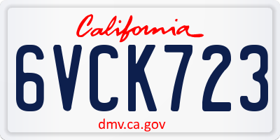 CA license plate 6VCK723
