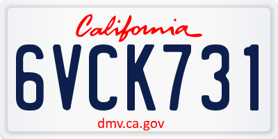 CA license plate 6VCK731