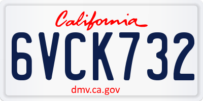 CA license plate 6VCK732