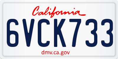 CA license plate 6VCK733