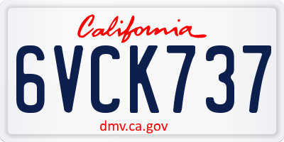 CA license plate 6VCK737
