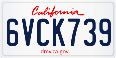 CA license plate 6VCK739