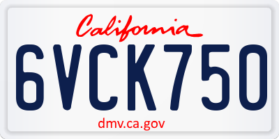 CA license plate 6VCK750