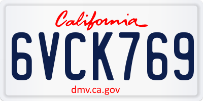 CA license plate 6VCK769