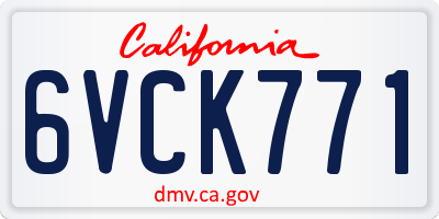 CA license plate 6VCK771