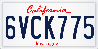 CA license plate 6VCK775