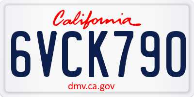 CA license plate 6VCK790