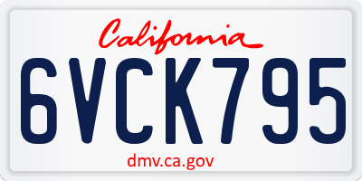 CA license plate 6VCK795