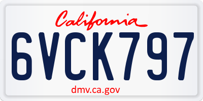 CA license plate 6VCK797