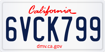 CA license plate 6VCK799