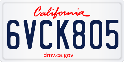 CA license plate 6VCK805