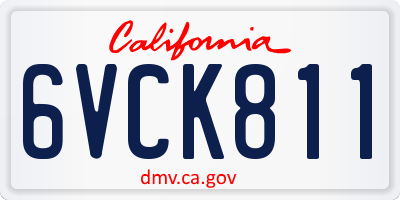 CA license plate 6VCK811