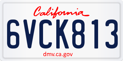 CA license plate 6VCK813