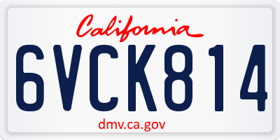 CA license plate 6VCK814