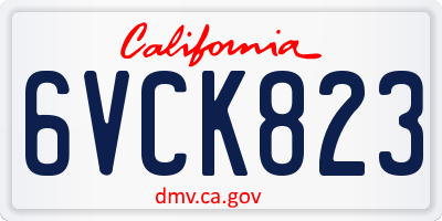 CA license plate 6VCK823