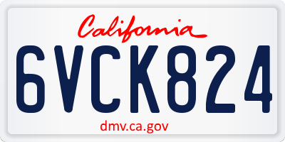 CA license plate 6VCK824