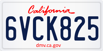 CA license plate 6VCK825