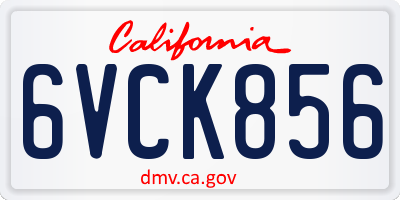 CA license plate 6VCK856