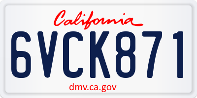 CA license plate 6VCK871