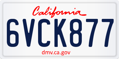 CA license plate 6VCK877