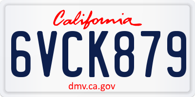 CA license plate 6VCK879