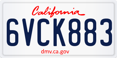 CA license plate 6VCK883