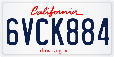 CA license plate 6VCK884