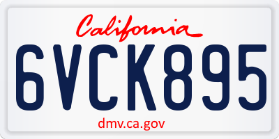 CA license plate 6VCK895