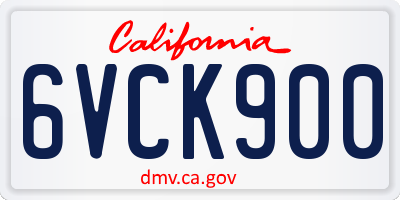 CA license plate 6VCK900