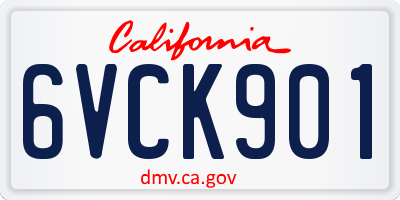 CA license plate 6VCK901