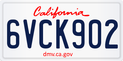 CA license plate 6VCK902