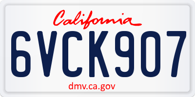 CA license plate 6VCK907
