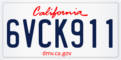 CA license plate 6VCK911