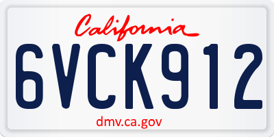 CA license plate 6VCK912