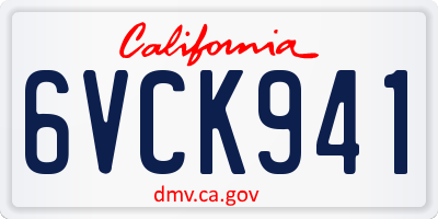 CA license plate 6VCK941