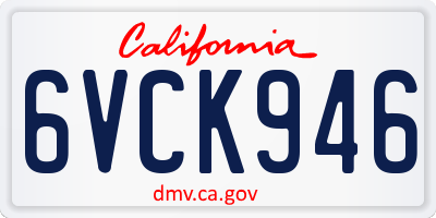 CA license plate 6VCK946