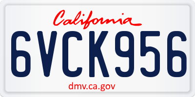 CA license plate 6VCK956
