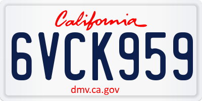 CA license plate 6VCK959