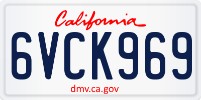 CA license plate 6VCK969