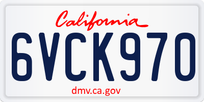 CA license plate 6VCK970