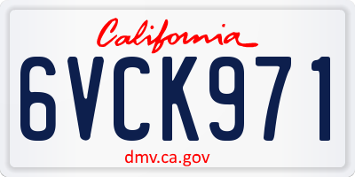 CA license plate 6VCK971