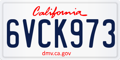 CA license plate 6VCK973
