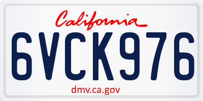 CA license plate 6VCK976
